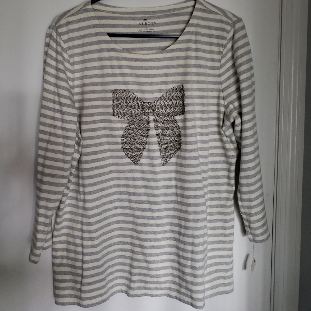 Talbot stripe 3/4 sleeve shirt